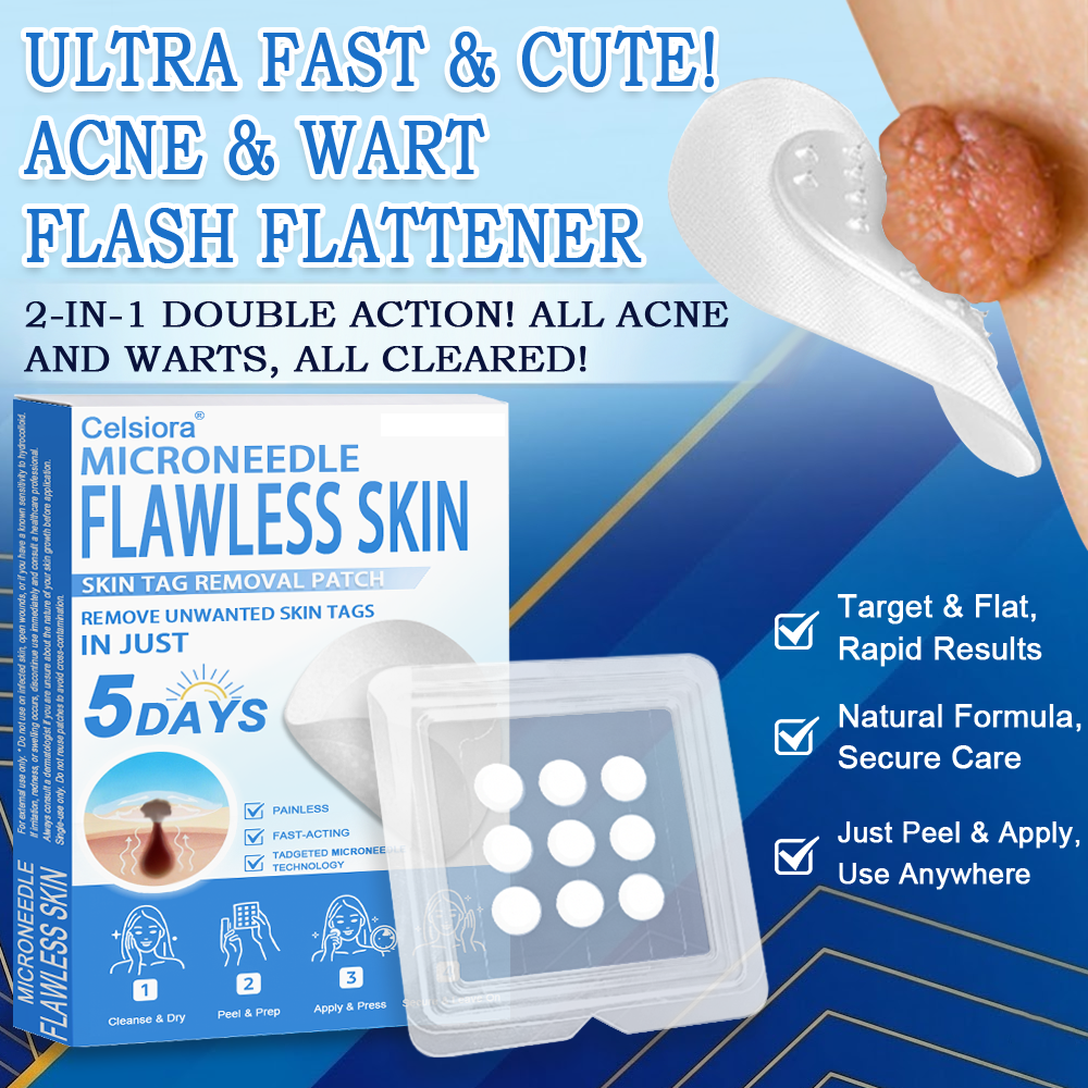 ✅Keepfity® 2-in-1 Microneedle & Hydrocolloid Patch | Raised Moles,Acne,  Flat Warts & Skin Tags Remover | Improves Wrinkles, Scars & Blemishes | Invisible Pimple Patches for Face & Body