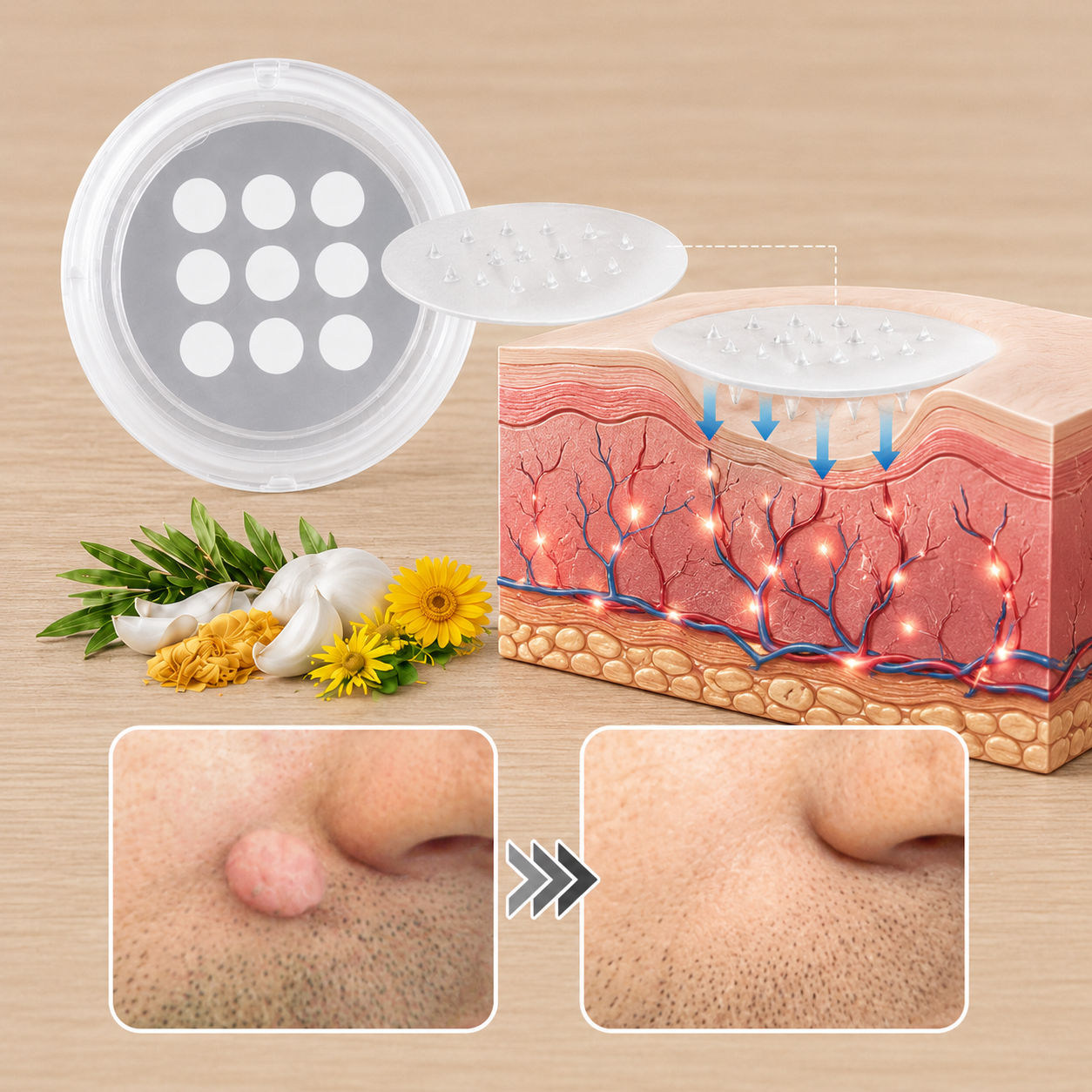 ✨Keepfity® 2-in-1 Microneedle & Hydrocolloid Patch🍀| Removes Raised Moles, Acne, Flat Warts & Skin Tags | Helps Improve Wrinkles, Scars & Blemishes | Invisible Patches for Face & Body