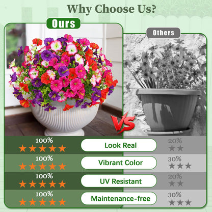 🔥Last Day 60% OFF🔥Sunscreen and Rainproof Artificial Petunias Flowers